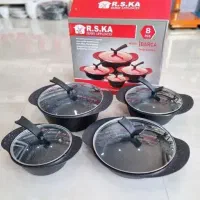 سرویس قابلمه 8پارچه لندگرین چدن گرانیت دسته سر خود