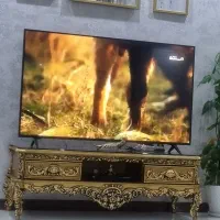 میز تی وی چوب تمام راش ورق طلا
