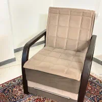 فروش ۲ عدد مبل دسته چوبی تک نفره