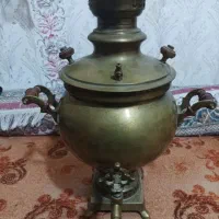 سماور زغالی عتیقه اصل روس و خاویار خوری قدیمی