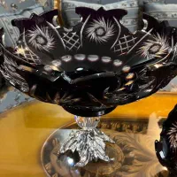 میوه خوری کریستال بنفش خورشیدی  پایه دار