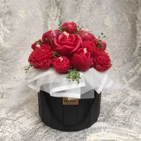 شمع تابناک تزئینی،موم عسلی،باکس گل، گیفت