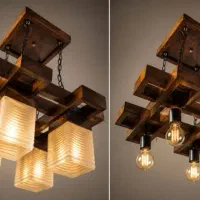 لوستر چوبی کلاسیک الینا