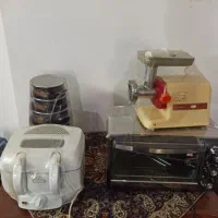 سرویس قابلمه لعابی نو ،آون توستر،سرخ کن،چرخ گوشت