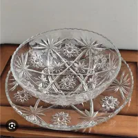 ظرف سرو کریستال آمریکایی دو پارچه
