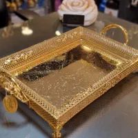 سینی شاهانه سلطنتی طلایی طرحدار رنگثابت۵سال ضمانت
