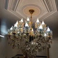 لوستر ۱۰ شاخه ۲۰ شعله تمام برنز پرکار و سنگین