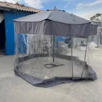 چتر دور دار طوسی سایبان هوای سرد الاچیق