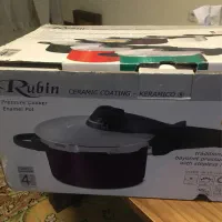 زود پز ۴ لیتری سرامیکی مشکی آلمانی برند BRK