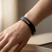 دستبند چرم طلا اقتصادی