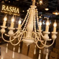 لوستر روستیک/لوستر چوبی/اویز/اقتصادی/تولیدی لوستر
