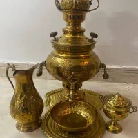 سماور برنجی  قلم کاری