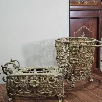 سطل آشغال با دستمال کاغذی برنجی وزن بالا