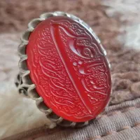 انگشتر عقیق خطی قدیمی