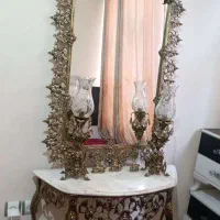 میز آیینه شمعدان برنجی