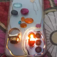 انگشتر نقره ۱۷ گرم ونه عددسنگ خاص معدنی