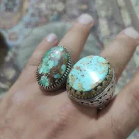 انگشتر نقره 925 سنگ فیروزه 2 عدد 80 گرم