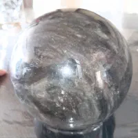 گوی سنگی آبسیدین نقره ای اصل سنگین کلکسیونی