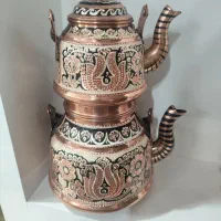 کتری و قوری مسی نقره کوب