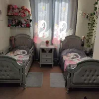 تخت خواب ام دی اف مدل جدید رنگ طوسی