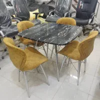میز و صندلی پایه فلز سیلور ناهار خوری