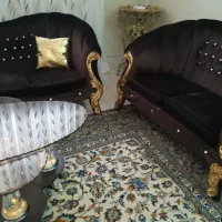 مبلمان 7 نفره راحتی مخمل در حد نو توافقی