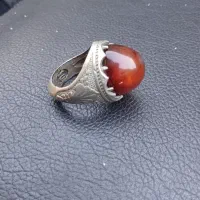 انگشتر نقره با نگین عقیق ۱۹ گرم