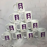 چاپ ماگ لیوان دسته ساده سفید سرامیکی خارجی