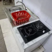 ست کابینت گاز دو شعله 120 cm زیر سینک دستگیره مخفی