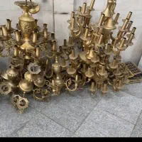 فروش (خریدار)لوسترطلایی آینه وشمعدان ولوازم برنجی