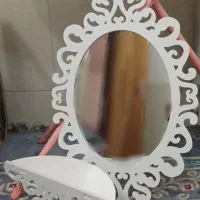 آینه و شلف زیر آینه چوبی سفید