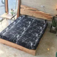 تخت خواب روستیک مدرن چوب طبیعی