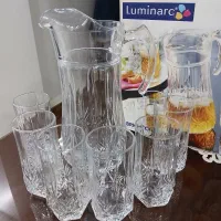پارچ و لیوان لومینارک فرانسه ۲ دست فوری فروشی