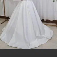 لباس عروس سفید ساتن مناسب عقد سایز ۳۸
