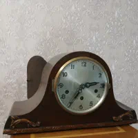 ساعت سه کوک قدیمی چوبی روشومینه ای ربع زن
