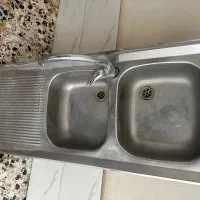 سینک دو لگنه رو کار همره با شیر اهرمی سالم