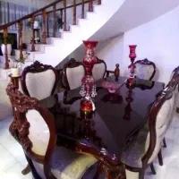 مبل استیل چوب راش و ناهارخوری ۸ نفره