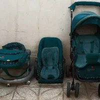 سرویس کامل کالسکه نوزاد بهمراه یه عدد تاب کودک