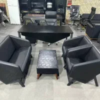 نیمست مبل انتظار چرم براق کمجا/صندلی کارمندی کانتر