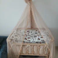 گهواره چوبی نوزاد+کریر دسته دار حمل نوزاد در حدنوو