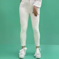 شلوار اسکینی لی جین درجه یک کشی سفید