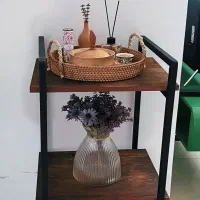 استند شلف سه طبقه ترکیب چوب و فلز بسیار تمیز