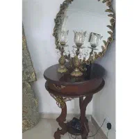آینه شمعدان برنز سالم همراه با میز