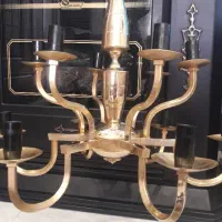 یک جفت لوستر برنج ابکاری طلا