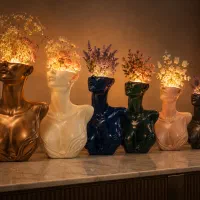 ارسال رایگان گلدان دکوری نیم تنه لوکس و چراغ خواب