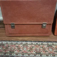 ست کیف دستی وکلاسور کارمندی چرم