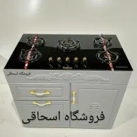 اجاق گاز M2 گل دار برجسته رنگ‌بندی کامل شیشه استیل