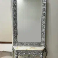آینه شمعدان نقره ای نگین دار