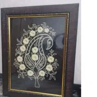 تابلوی  مرواریدی با پنبه دوزی  کار دست