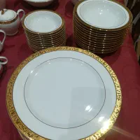 سرویس ۱۲ نفره YAMASEN ژاپنی دور طلا ۲۴ عیار